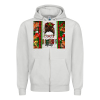 Dove Grey Christmas merry mama messy bun Zipper Hoodie - Jasminsmagicworld
