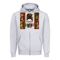 Heather Grey Christmas merry mama messy bun Zipper Hoodie - Jasminsmagicworld