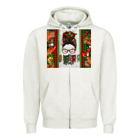 Oatmeal Heather Christmas merry mama messy bun Zipper Hoodie - Jasminsmagicworld