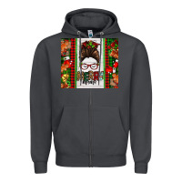 Smoke Christmas merry mama messy bun Zipper Hoodie - Jasminsmagicworld