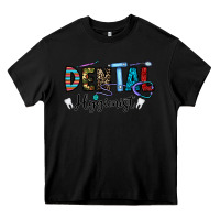 Black dental hygienist Heavy Core Tee - CowhideDigitalArt