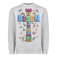 Heather Grey he is risen cross Heavyweight Sweatshirt - MaliasSmallBusiness