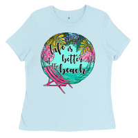 Baby Blue life is better at the beach Ladies Tee - JahusDesignShop