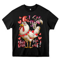 Black i see you chicken me out Heavy Core Tee - RacoonDesign