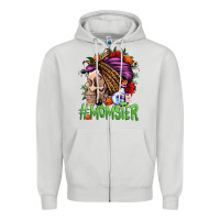 Dove Grey momster halloween momlife Zipper Hoodie - Jasminsmagicworld