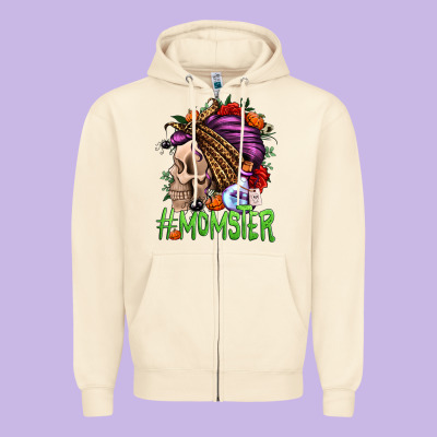Momster Halloween Momlife Zipper Hoodie Designed By Jasminsmagicworld