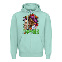 Seafoam momster halloween momlife Zipper Hoodie - Jasminsmagicworld