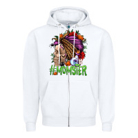 White momster halloween momlife Zipper Hoodie - Jasminsmagicworld