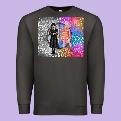 Gothic Girl And Colorful Girl Best Friends Premium Sweatshirt Designed By Tumblerdesignbyshophia