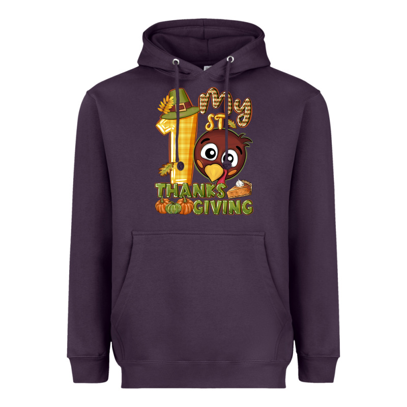 My 1st Thanksgiving With Turkey Heavyweight Hoodie by NancyCooperArtShop | Teevron