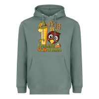 Sage My 1st Thanksgiving with turkey Heavyweight Hoodie - NancyCooperArtShop