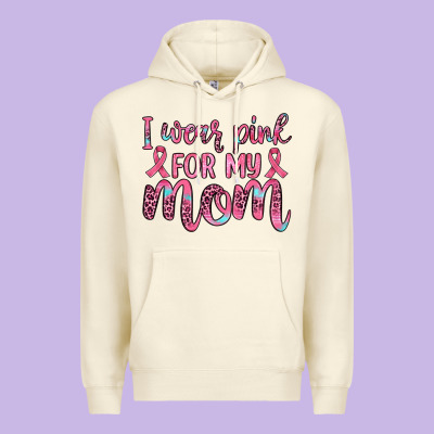 I Wear Pink For My Mom Premium Hoodie Designed By Jahusdesignshop