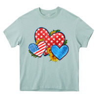 Arona usa flag hearts with sunflower Heavy Core Tee - HRA Design Shop