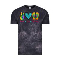 Cloud Black peace love flips flops Vintage Tee - Jasminsmagicworld