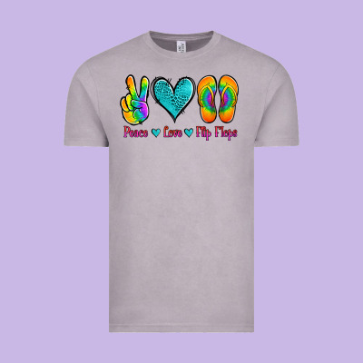 Peace Love Flips Flops Vintage Tee Designed By Jasminsmagicworld
