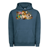 Pigment Midnight Navy Cows And Coffee Urban Hoodie - FaDigitalArtStudio