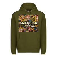 Army Green American tumbler 4th of july Premium Hoodie - HowdyJamesFarm