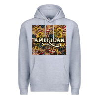 Heather Grey American tumbler 4th of july Premium Hoodie - HowdyJamesFarm