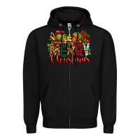 Black merry Christmas Zipper Hoodie - Jasminsmagicworld