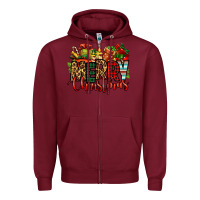 Burgundy merry Christmas Zipper Hoodie - Jasminsmagicworld