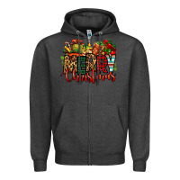 Charcoal Heather merry Christmas Zipper Hoodie - Jasminsmagicworld