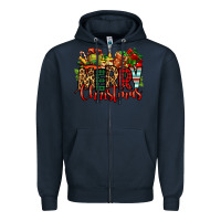 Navy merry Christmas Zipper Hoodie - Jasminsmagicworld