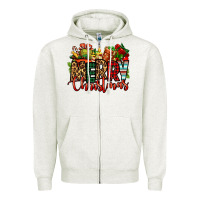 Oatmeal Heather merry Christmas Zipper Hoodie - Jasminsmagicworld
