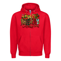 Red merry Christmas Zipper Hoodie - Jasminsmagicworld