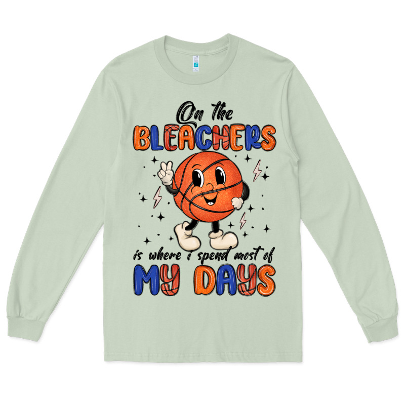 On The Bleachers Is Where I Spend Most Of My Days Long Sleeve Tee by MaliasSmallBusiness | Teevron