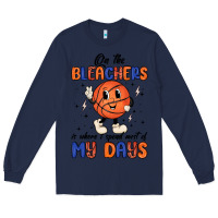 Navy on the bleachers is where i spend most of my days Long Sleeve Tee - MaliasSmallBusiness