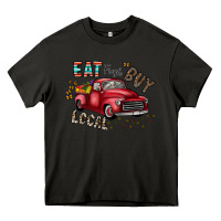 Asphalt eat fresh buy local Heavy Core Tee - CowhideDigitalArt