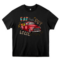 Black eat fresh buy local Heavy Core Tee - CowhideDigitalArt