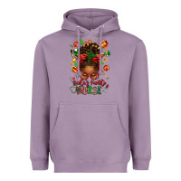 Lavender santa's favorite nurse afro messy bun Heavyweight Hoodie - texasbilliewilder