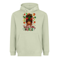 Matcha santa's favorite nurse afro messy bun Heavyweight Hoodie - texasbilliewilder
