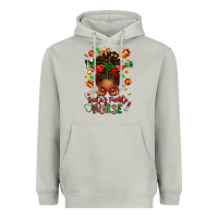 Moon Dust santa's favorite nurse afro messy bun Heavyweight Hoodie - texasbilliewilder