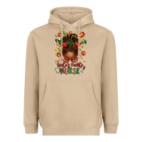 Mushroom santa's favorite nurse afro messy bun Heavyweight Hoodie - texasbilliewilder