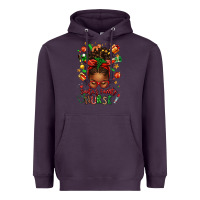 Plum santa's favorite nurse afro messy bun Heavyweight Hoodie - texasbilliewilder