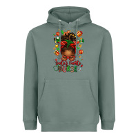 Sage santa's favorite nurse afro messy bun Heavyweight Hoodie - texasbilliewilder