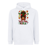 White santa's favorite nurse afro messy bun Heavyweight Hoodie - texasbilliewilder