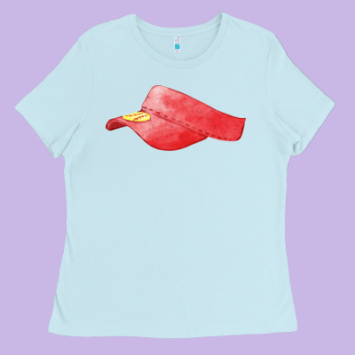 Red Softball Visor Fa Element Ladies Tee Designed By Fadigitalartstudio
