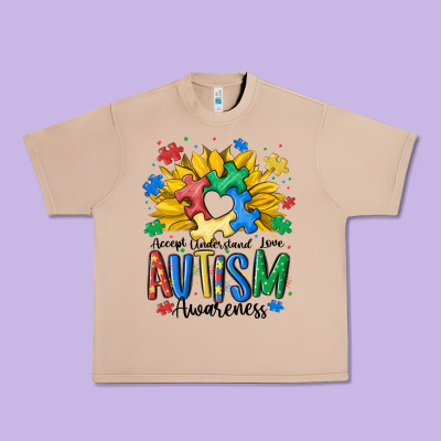 Accept Understand Love Awareness Urban Heavy Tee Designed By Maliassmallbusiness