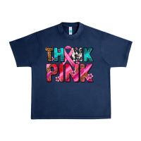 Navy think pink cancer ribbon Urban Heavy Tee - AdoDesignShop