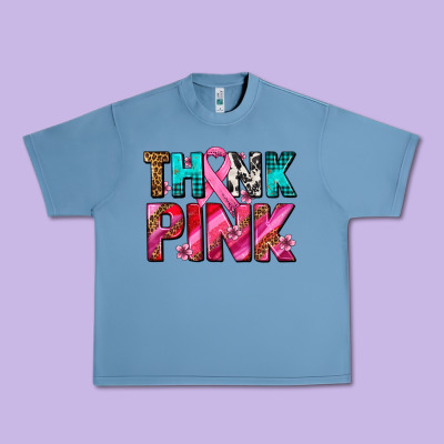 Think Pink Cancer Ribbon Urban Heavy Tee Designed By Adodesignshop