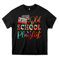 Black old school playlist cassette Heavy Core Tee - FaDigitalArtStudio