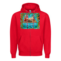 Red teachers change the world mousepad Zipper Hoodie - BarkalooDesign