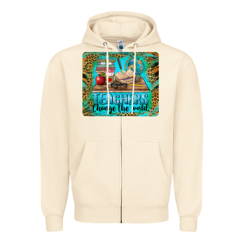 Teachers Change The World Mousepad Zipper Hoodie by BarkalooDesign | Teevron