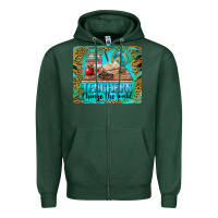 Sports Green teachers change the world mousepad Zipper Hoodie - BarkalooDesign