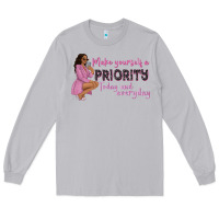 Moon Dust make yourself a priority today and everyday afro w Long Sleeve Tee - NancyCooperArtShop