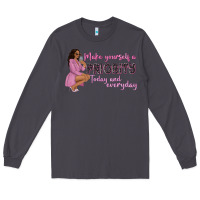 Smoke make yourself a priority today and everyday afro w Long Sleeve Tee - NancyCooperArtShop
