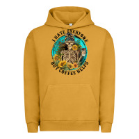Pigment Peanut Butter I Hate Everyone But Coffee Helps Urban Hoodie - FaDigitalArtStudio